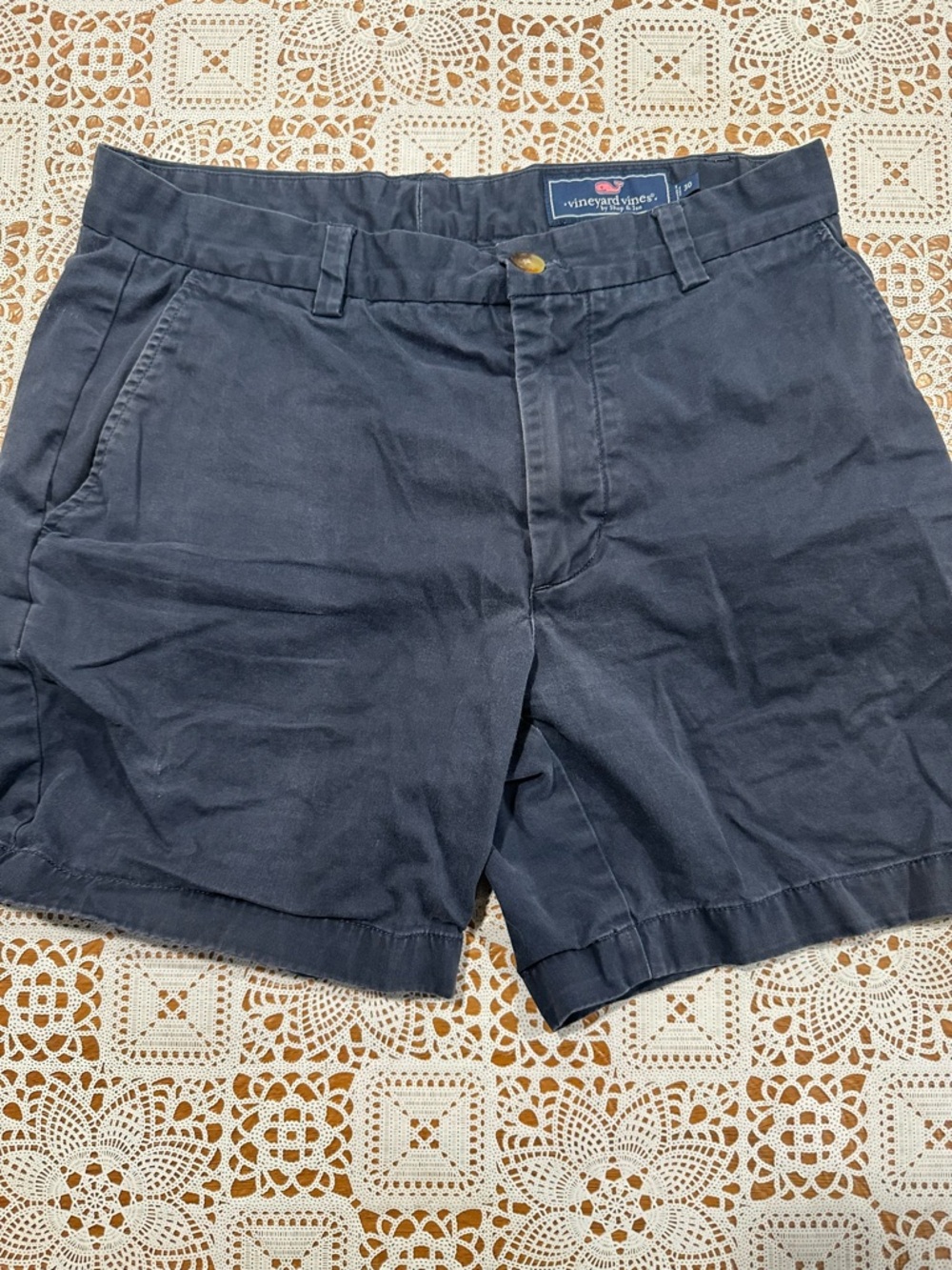 Vineyard Vines Men's Dark Navy Cotton Flat Front Shorts